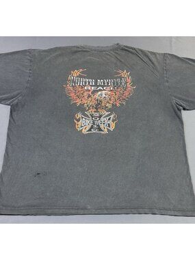 Rare Vintage Y2K North Myrtle Beach Bike Week Choppers Eagle Flame Sun Fade 4XL